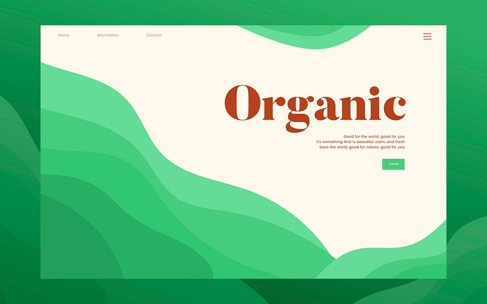 Organic planting informational website graphic