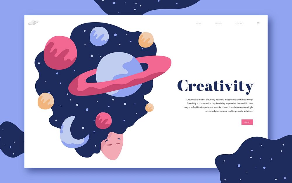 Creativity and space website graphic