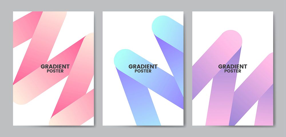 Gradient waves pattern on a poster mockup
