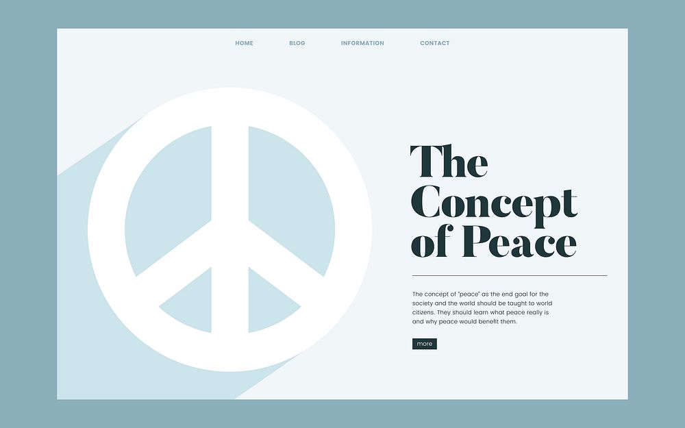 Peace and freedom informational website graphic