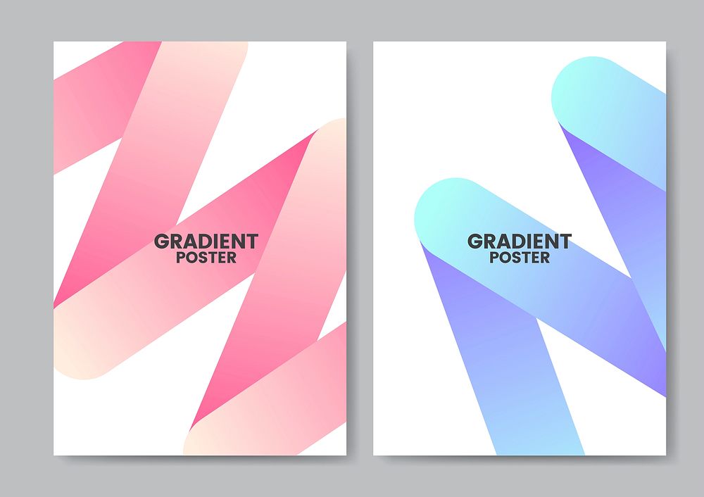 Neon zigzag gradient poster design