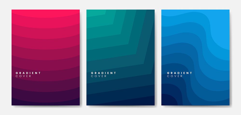 Set of gradient cover graphic designs