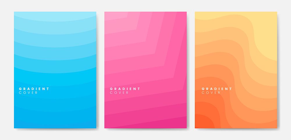 Set of gradient cover graphic designs