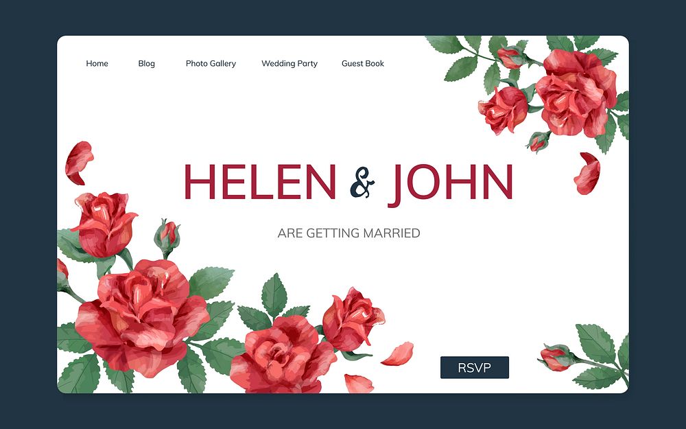 Wedding invitation website with a floral theme