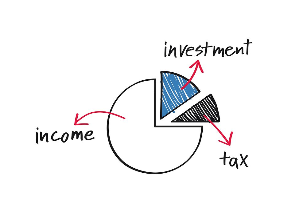 Financial plan pie chart illustration