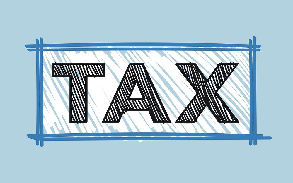 The word tax typography illustration