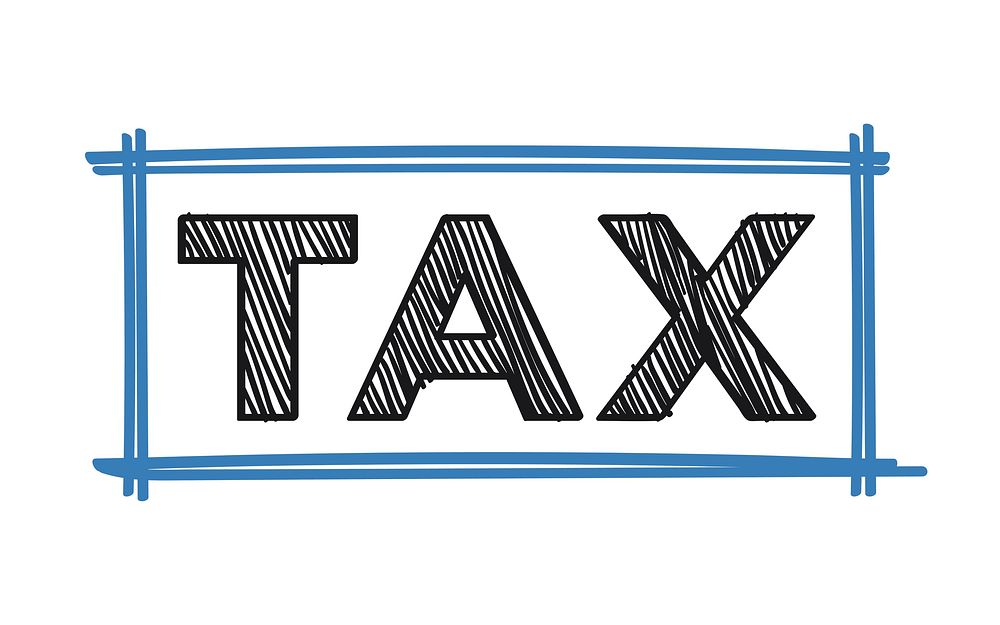 The word tax typography illustration