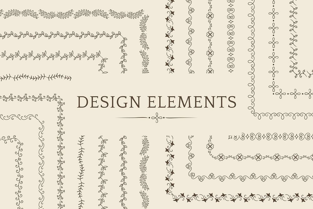 Collection of divider design element vectors