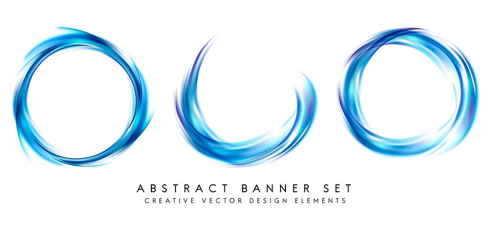 Abstract banner set in blue