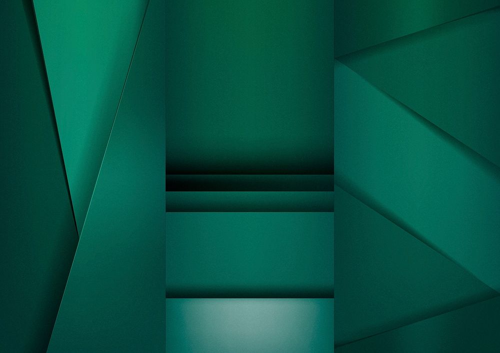 Set of abstract background designs in emerald green