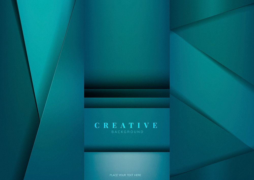 Set of abstract creative background designs in green