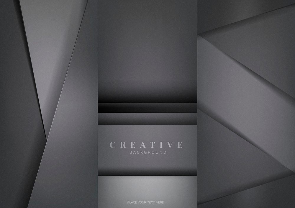Set of abstract creative background designs in dark gray