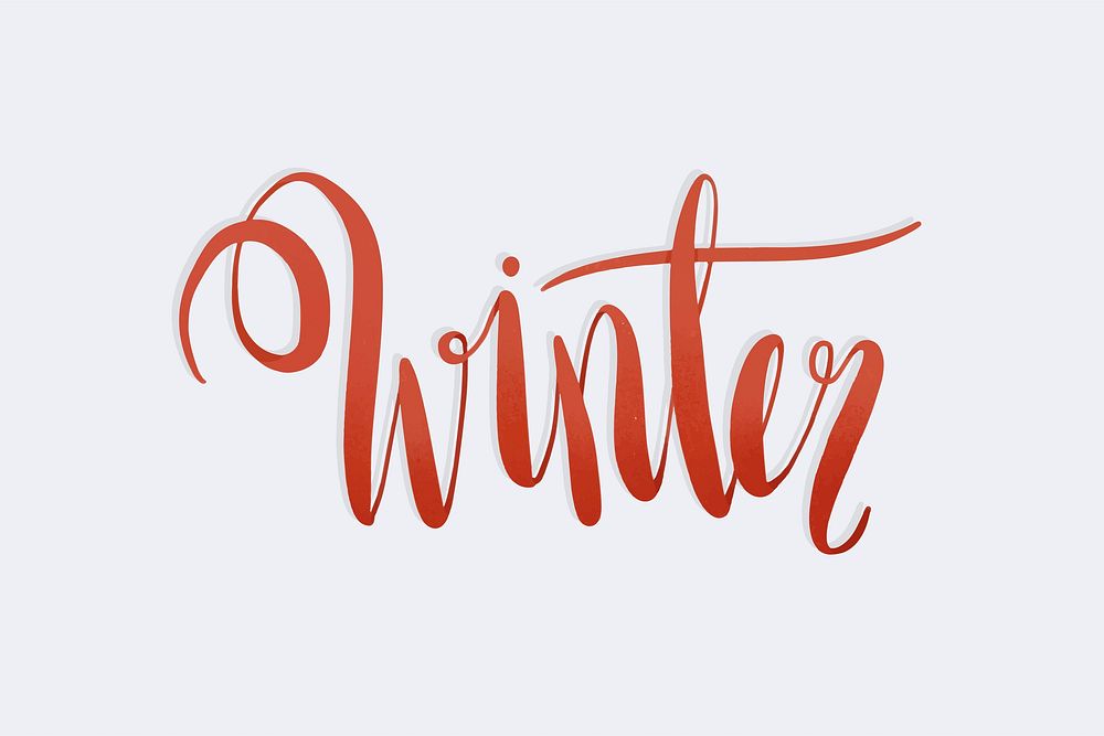 Winter watercolor calligraphy typography vector