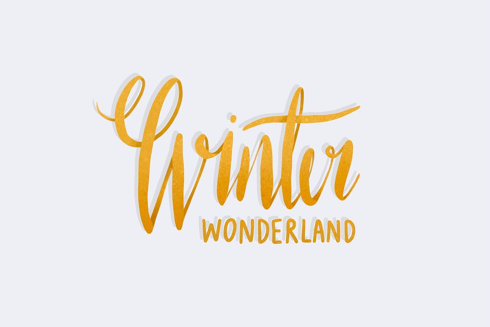 Winter wonderland watercolor typography vector