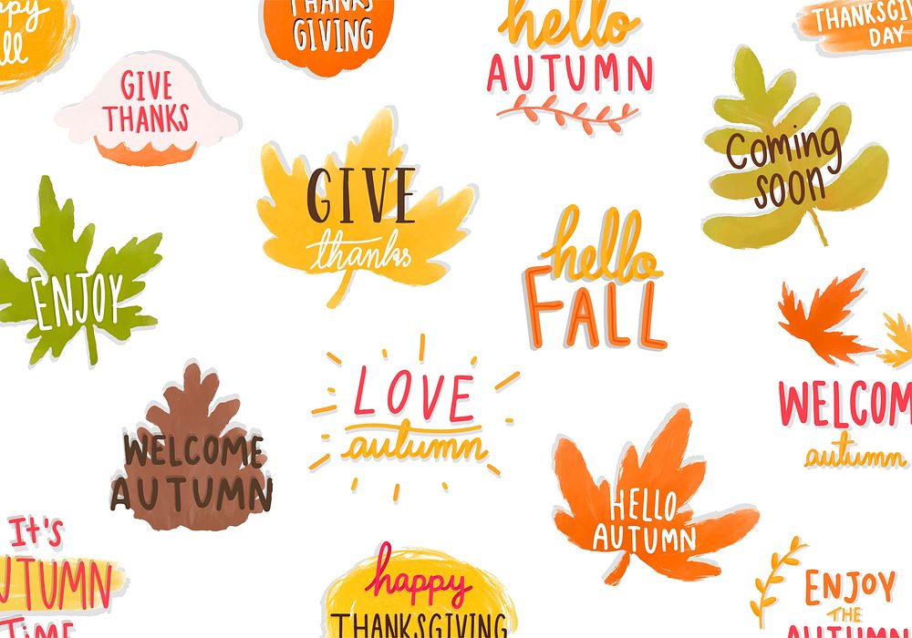 Set of autumn or fall illustrations