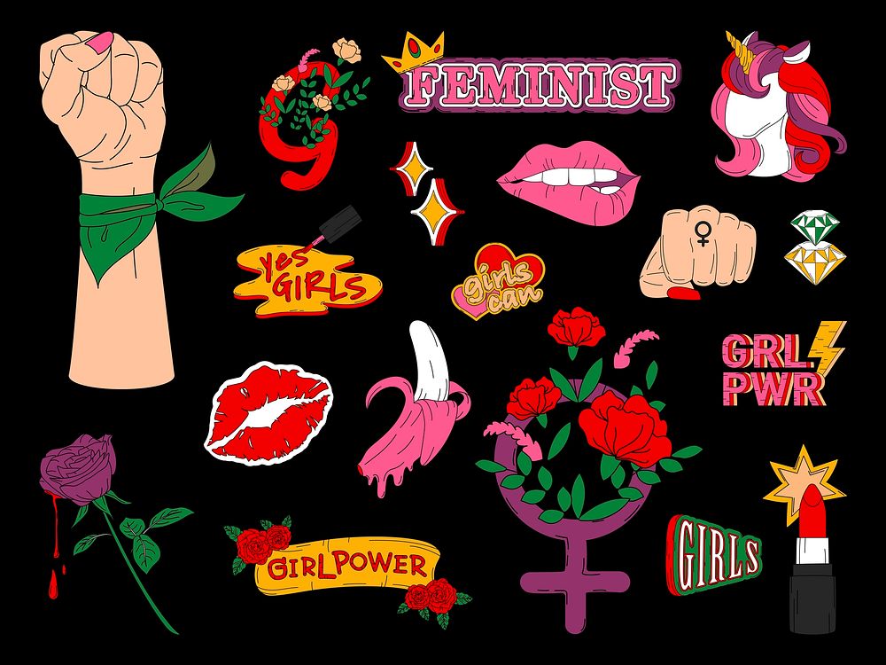 Collection of girl power vectors