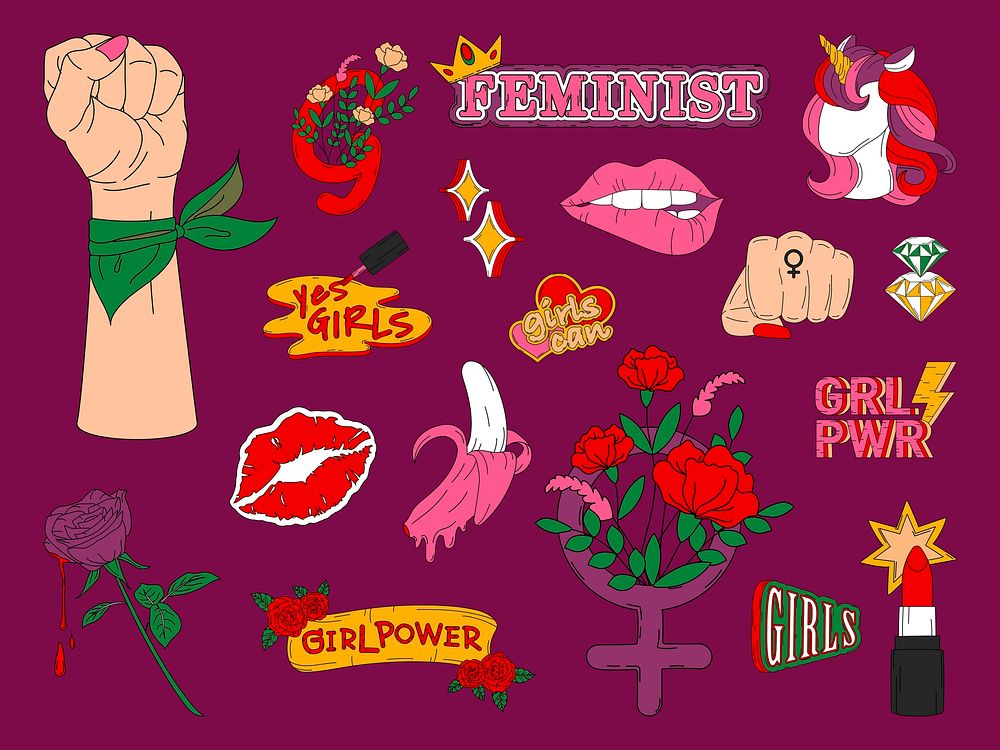 Collection of girl power vectors
