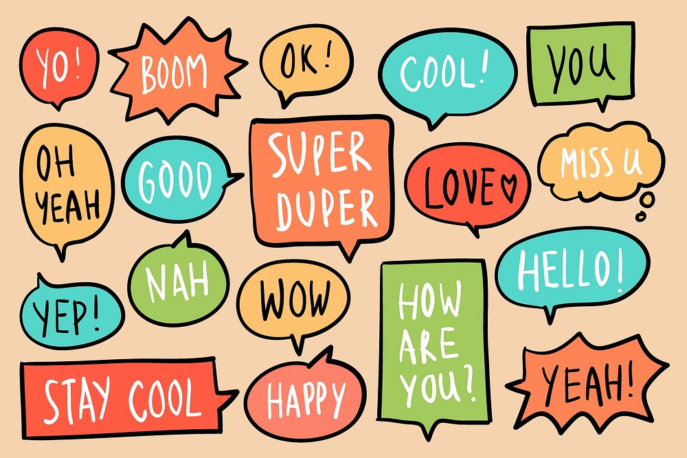 Collection of colorful speech bubbles vector
