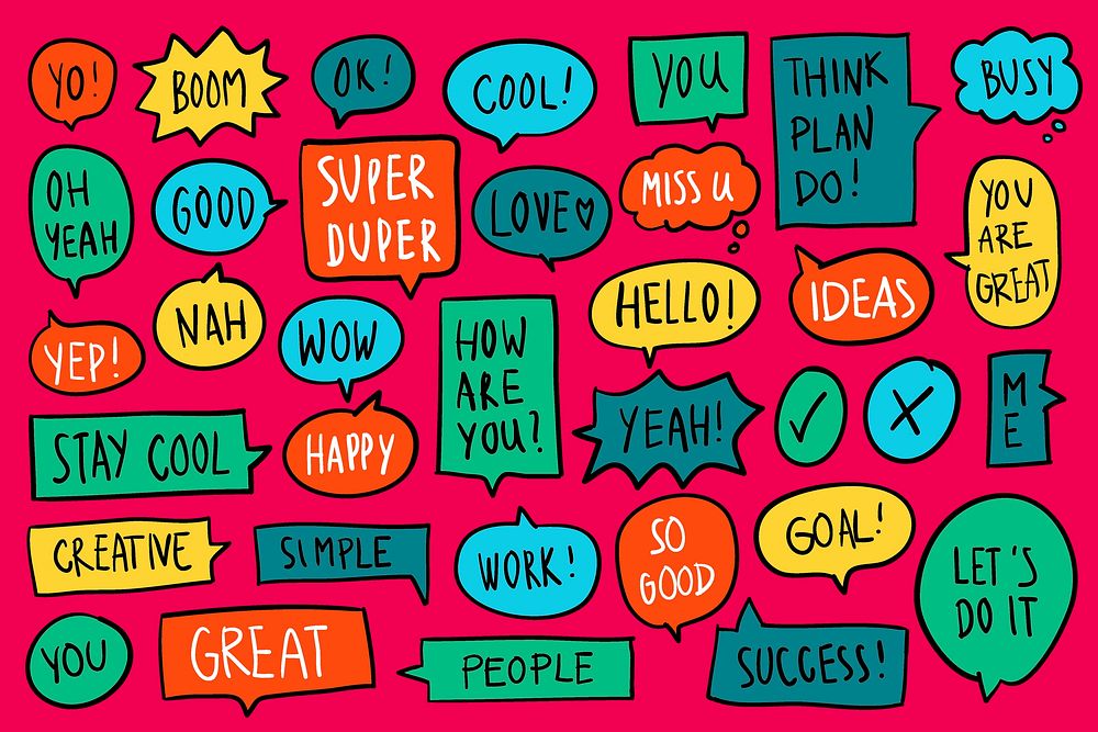 Collection of colorful speech bubbles vector