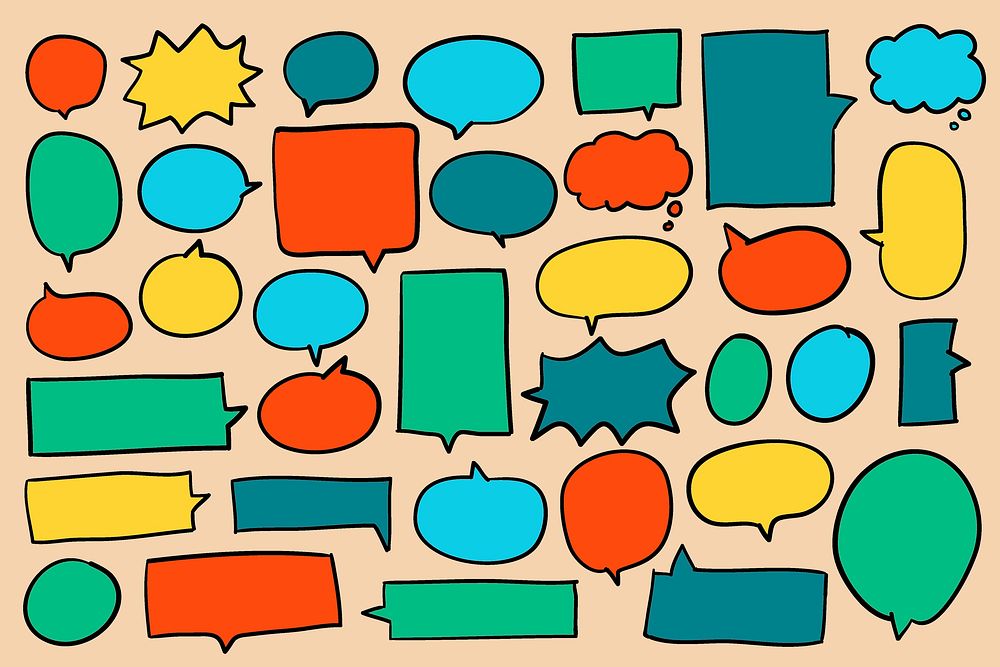 Collection of colorful speech bubbles vector