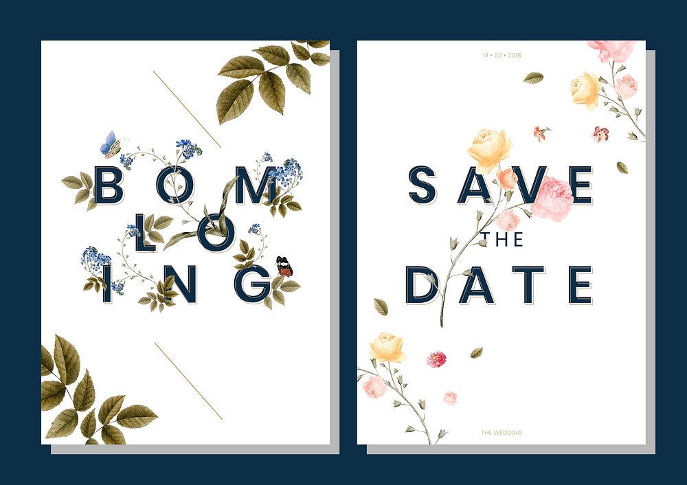 Save the date wedding invitation
