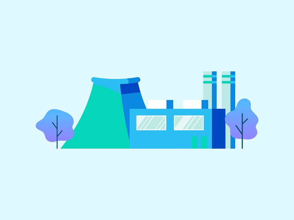 Factory power generator plant illustration