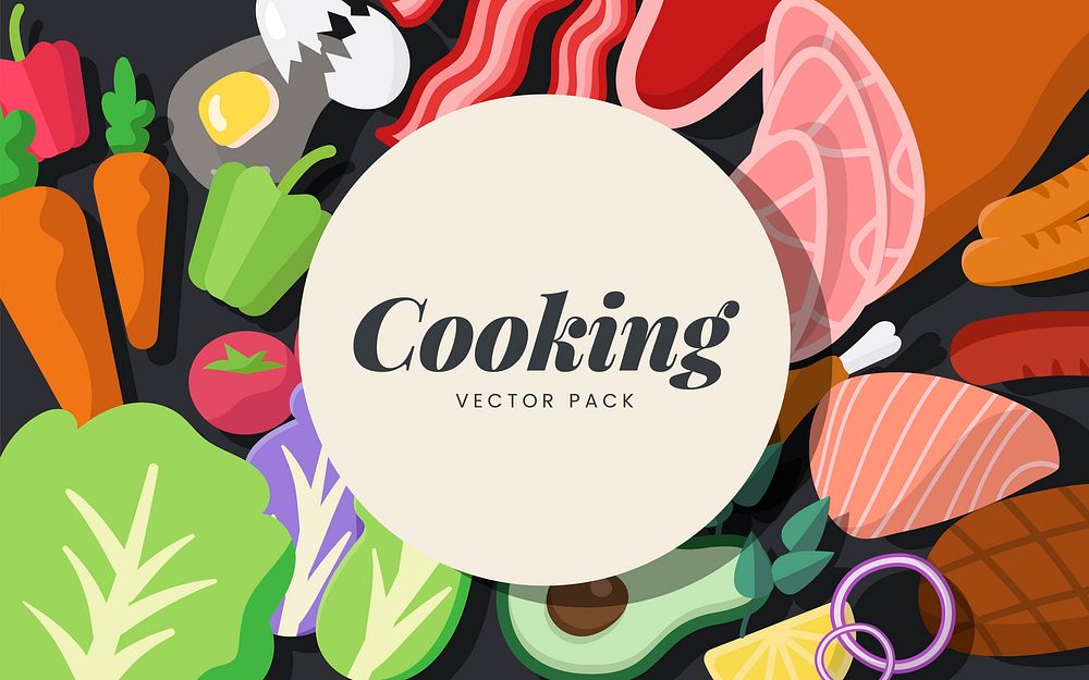 Cooking ingredients vector set illustration