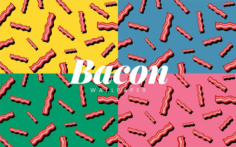 Bacon pattern food wallpaper illustration