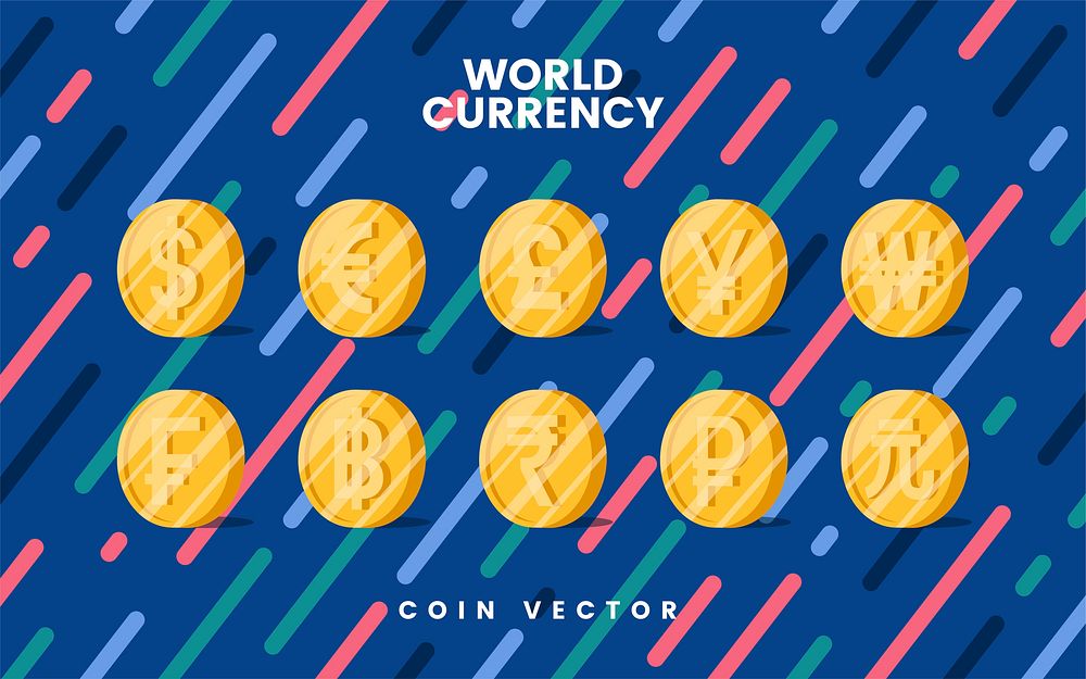 World currency money symbol vector