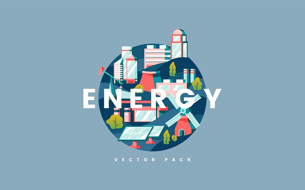 Energy concept vector in blue