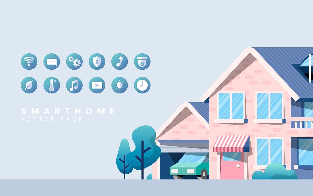 Smart home vector pack with icons