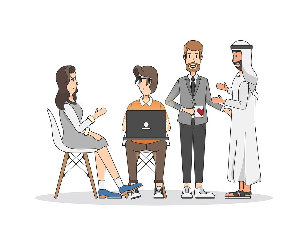 Illustration of people having a meeting