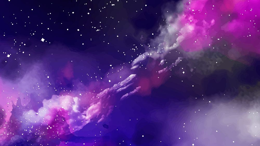 Galaxy desktop wallpaper, abstract splashed watercolor HD background