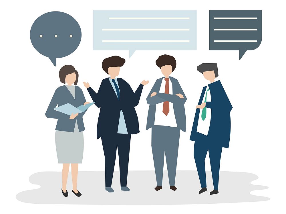 Illustration of people avatar business meeting conceptbrain