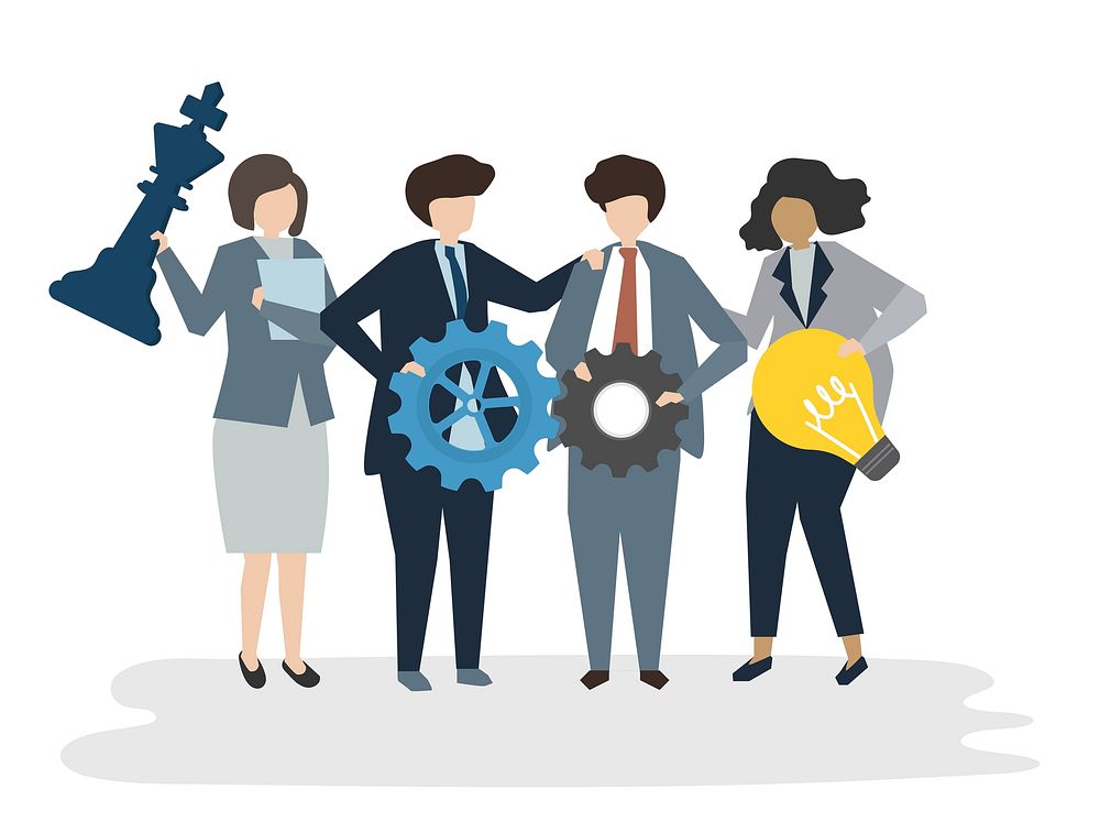 Illustration of people avatar business teamwork concept