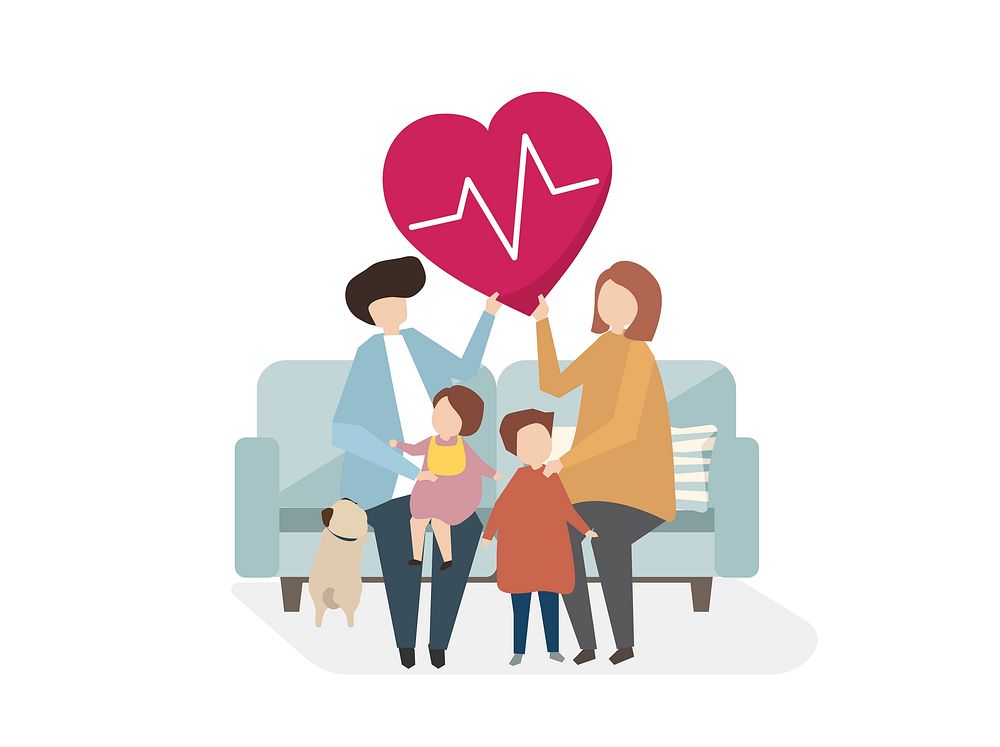 Illustration of family healthcare
