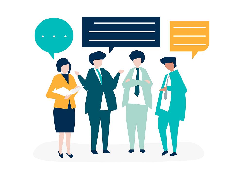 Character of business people having a discussion illustration
