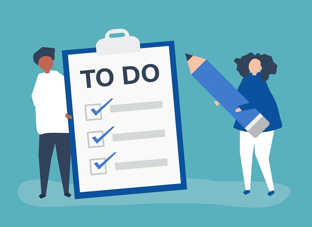 People making a to-do list illustration