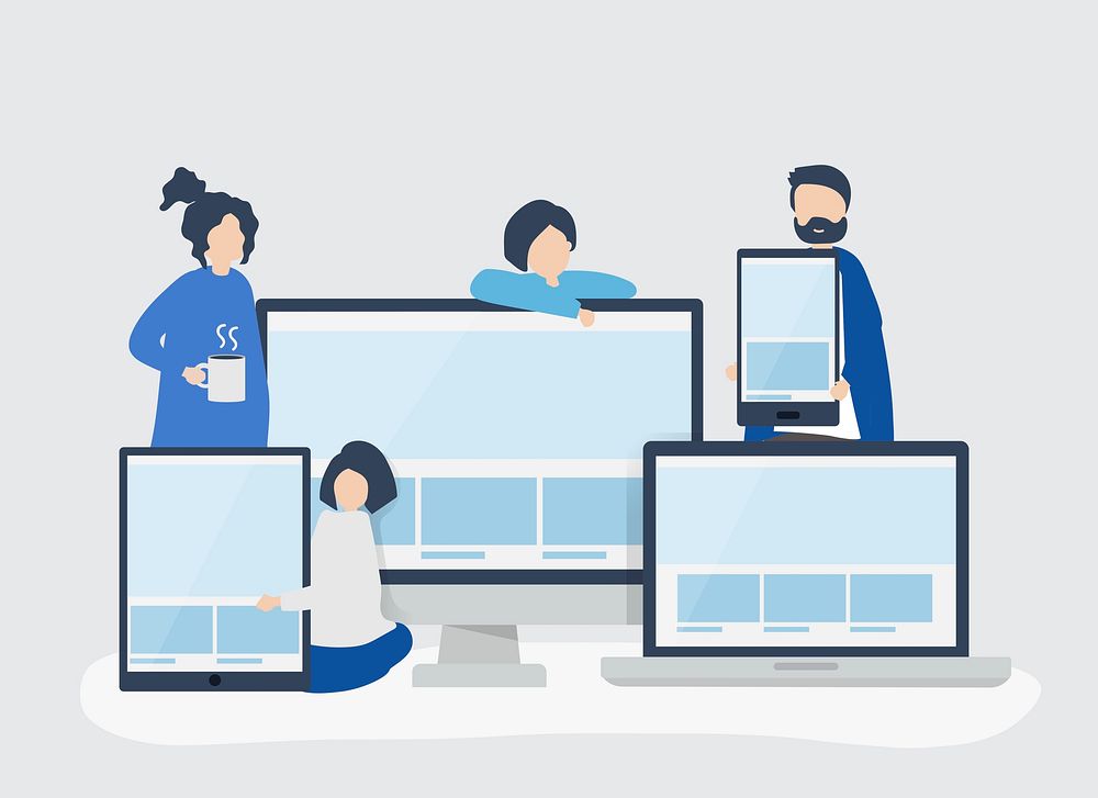 People with web design concept illustration