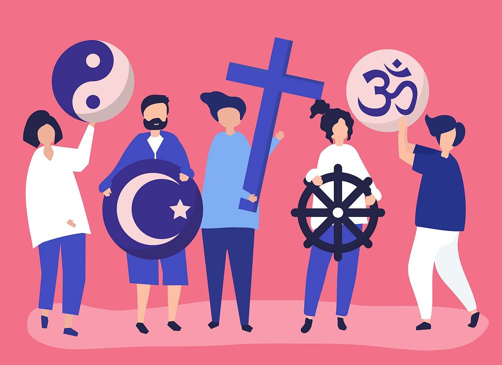 People holding diverse religious symbols | Premium Vector - rawpixel