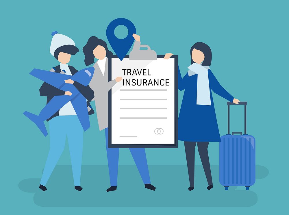 Travelers with travel insurance policy