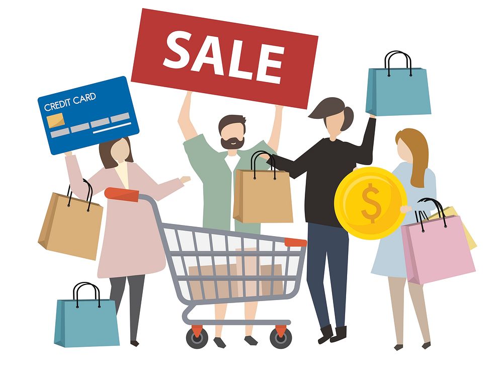 People shopping concept illustration