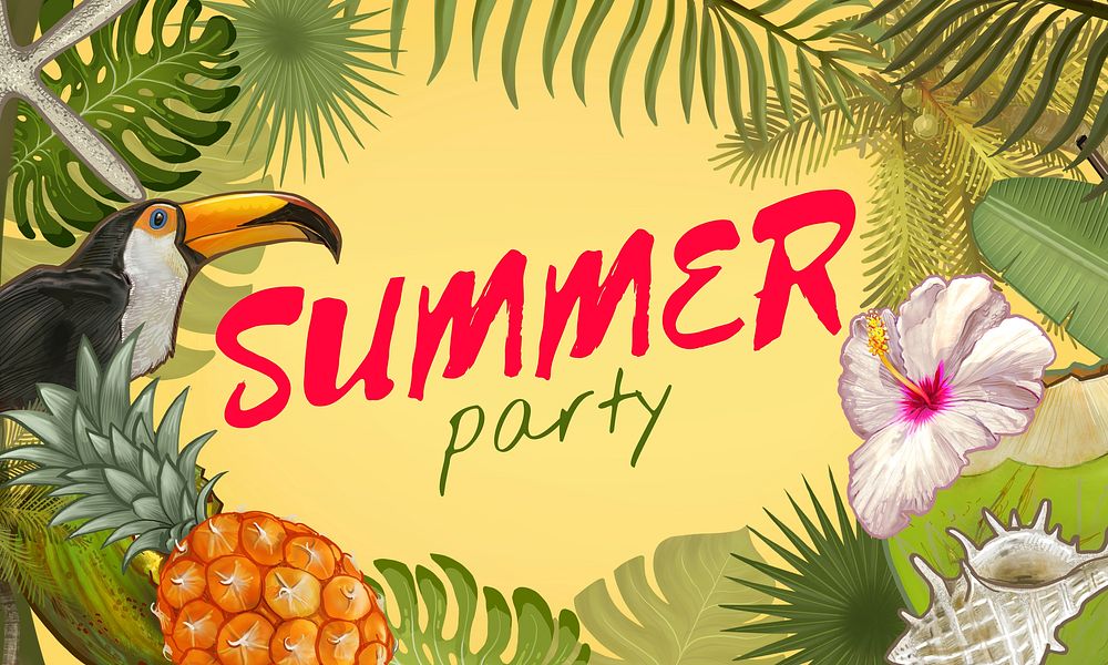 Tropical summer party invitation design