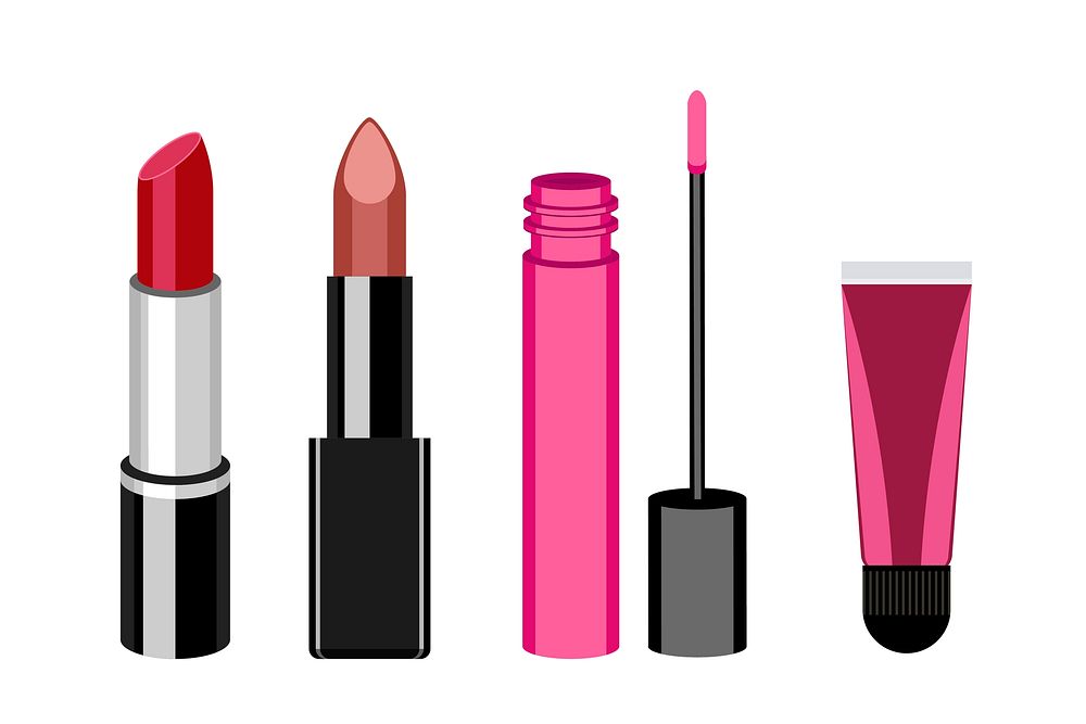 Collection of women lip product icons