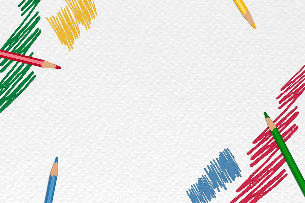 Colorful pencil scribbles on a paper vector