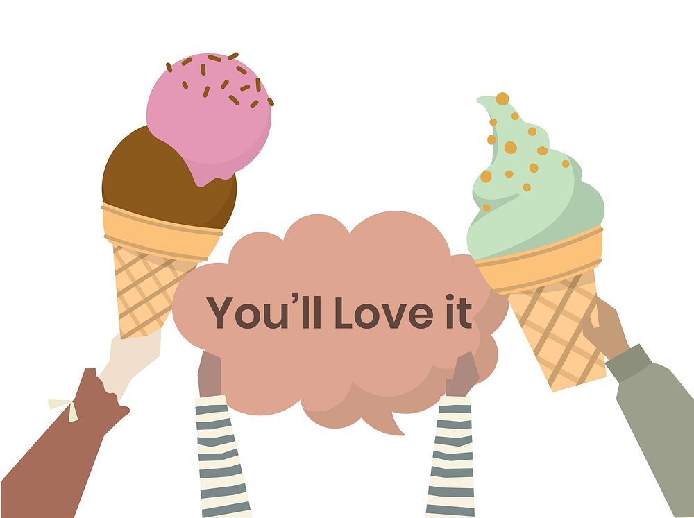 Illustration of ice cream cones