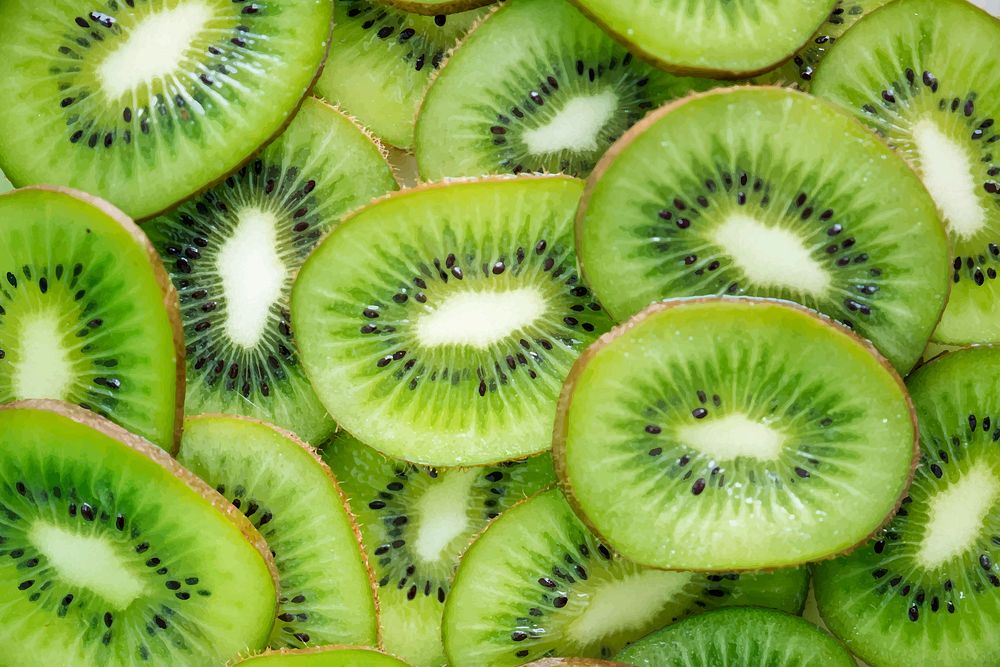 Geen kiwi fruit slices wallpaper