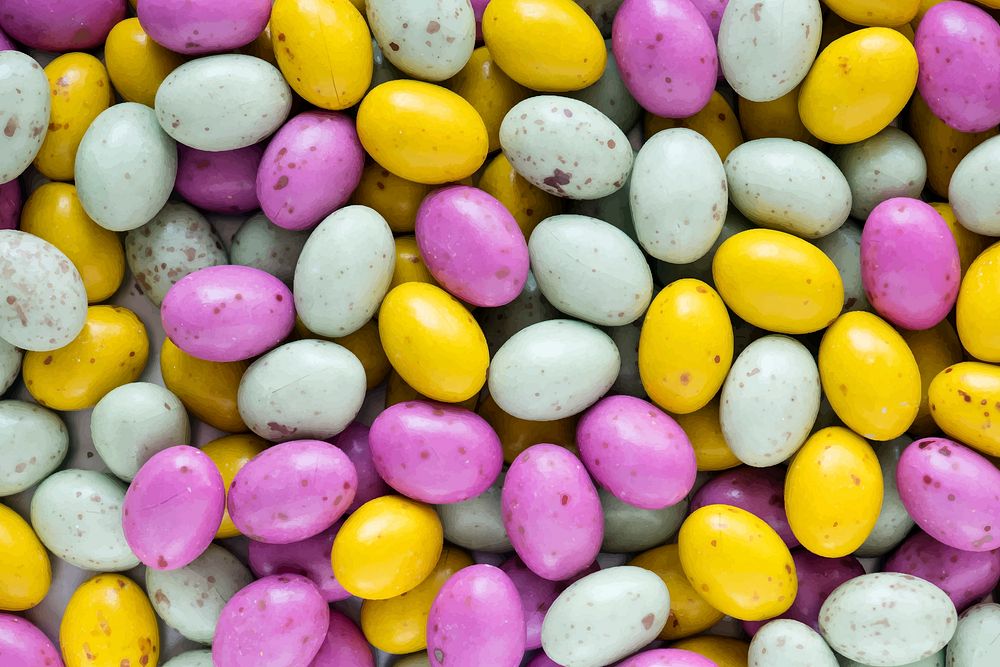 Colorful easter egg chocolate candies