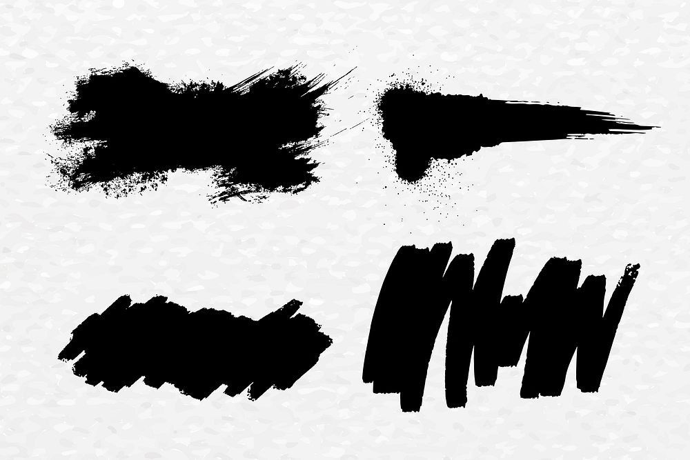 Black grunge marker banner vector scribble set