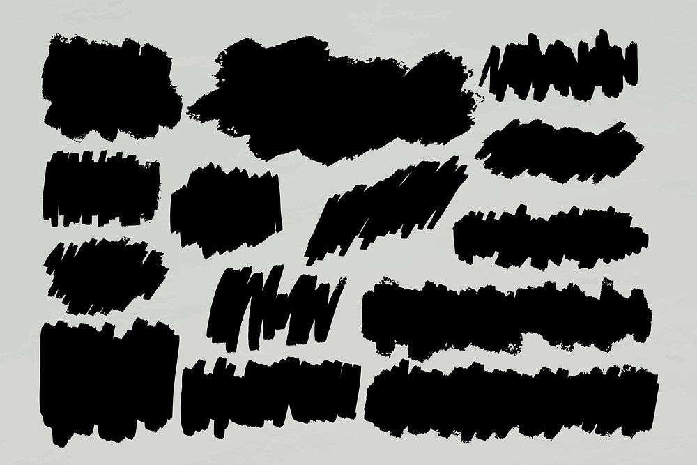 Black marker banner frame vector set